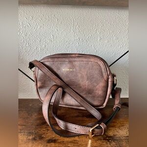 Westbronco Elegant Brown Crossbody Bag Zipper Adjustable Strap
